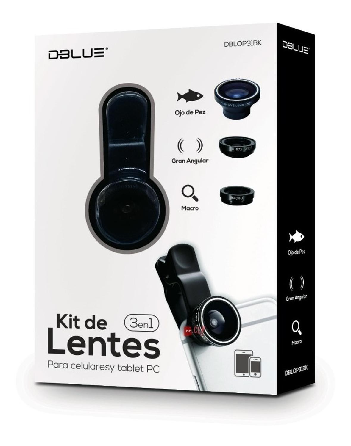 KIT DBLUE KIT DE LENTES LENTES OJO DE PEZ 3 EN 1 PARA CELULAR PS - 3