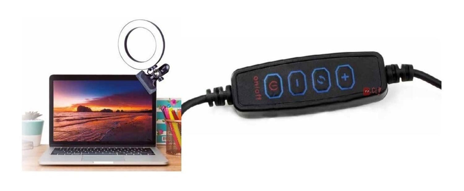 ARO DE LUZ DBLUE PORTABLE LED PARA CELULAR CON CONTROL DE LUZ Y CLIP PS - 2