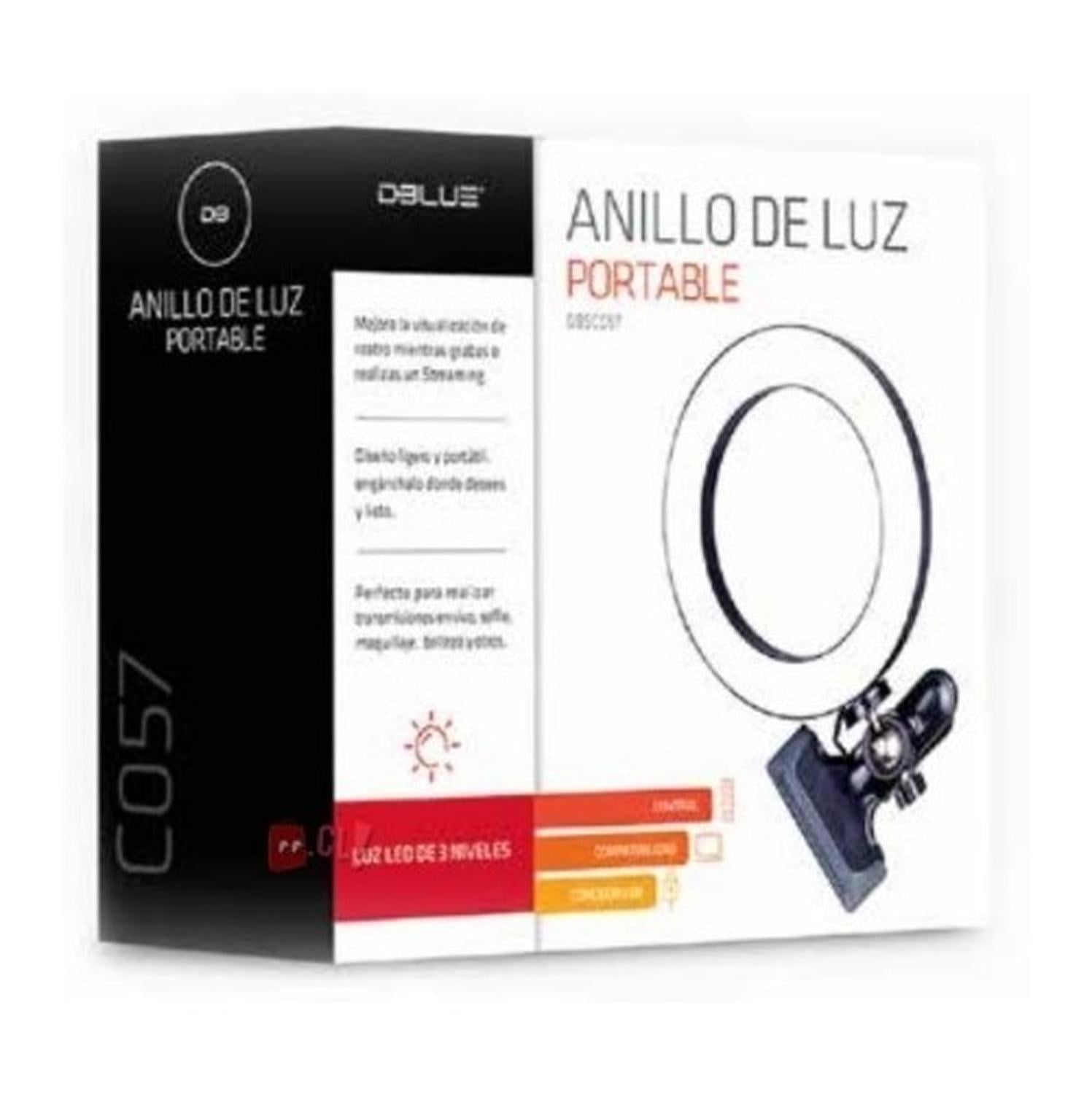 ARO DE LUZ DBLUE PORTABLE LED PARA CELULAR CON CONTROL DE LUZ Y CLIP PS - 3