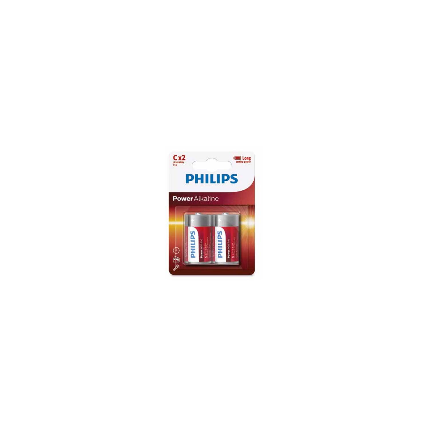 PILAS PHILIPS PACK 2 ALCALINAS C LR14 BABY PS - 1