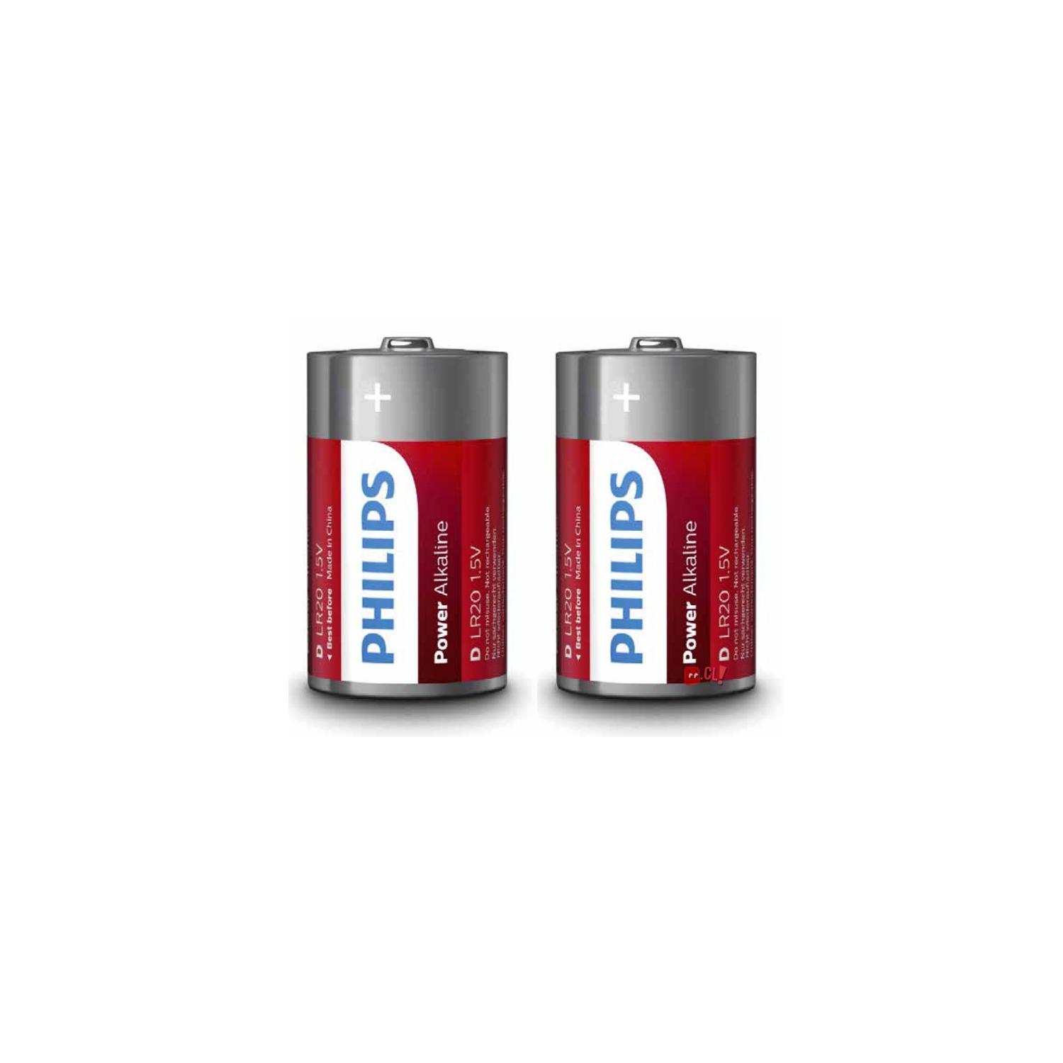 PILAS PHILIPS PACK 2 ALCALINAS D PS - 2