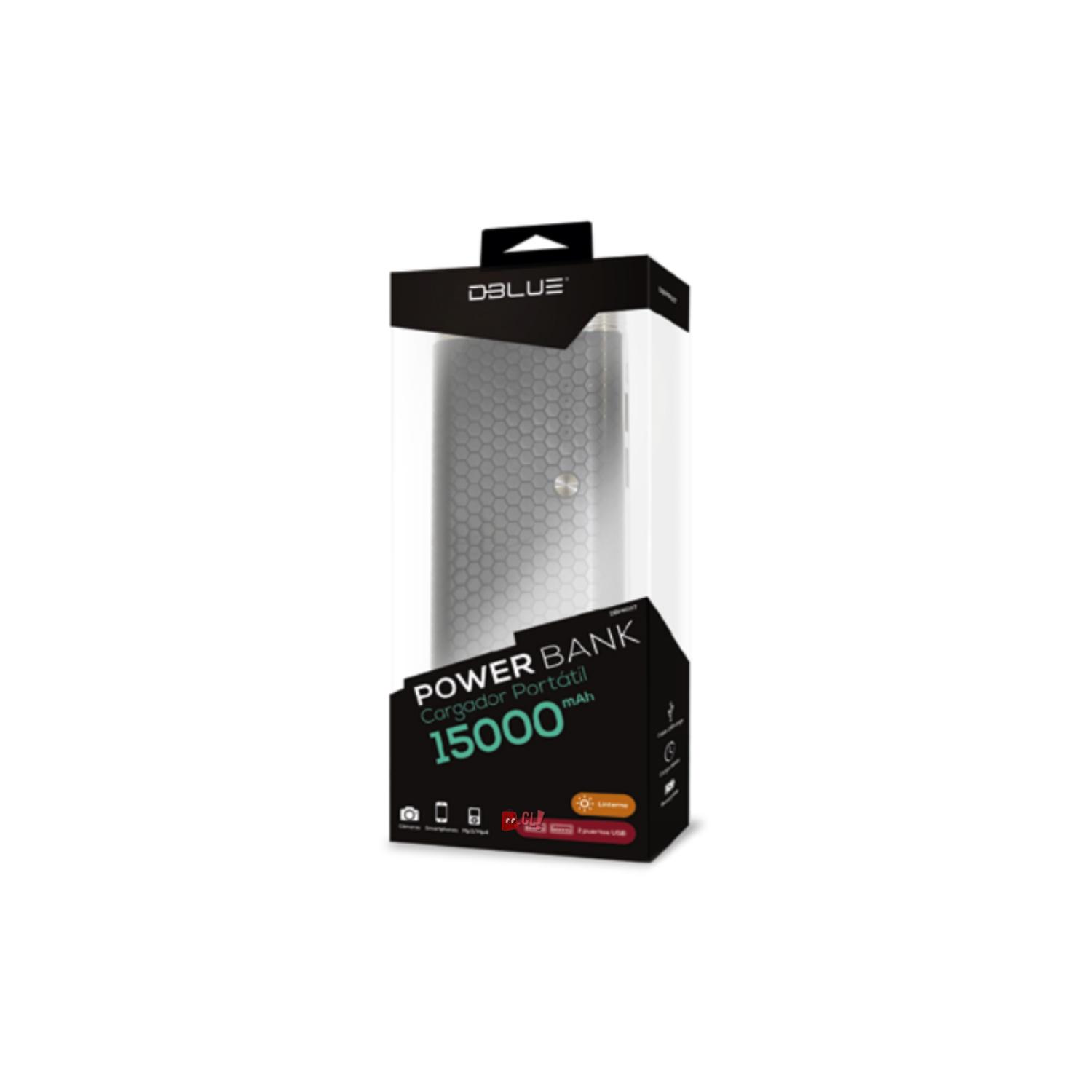BATERÍA POWER BANK 15000MAH 2 USB COLORES - PS - 1