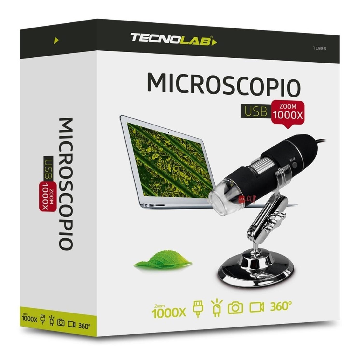 MICROSCOPIO TECNOLAB CONEXIÓN USB ZOOM 1000X - PS - 4