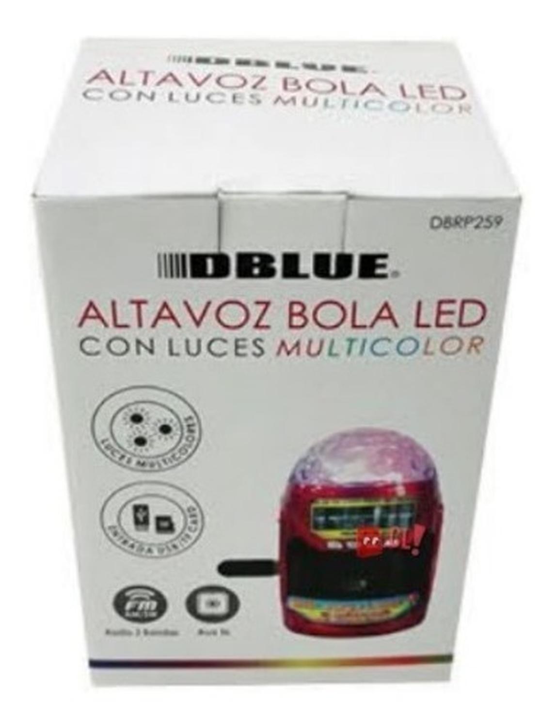 PARLANTE DBLUE BOLA LED PORTÁTIL MULTICOLOR ROJO - 2