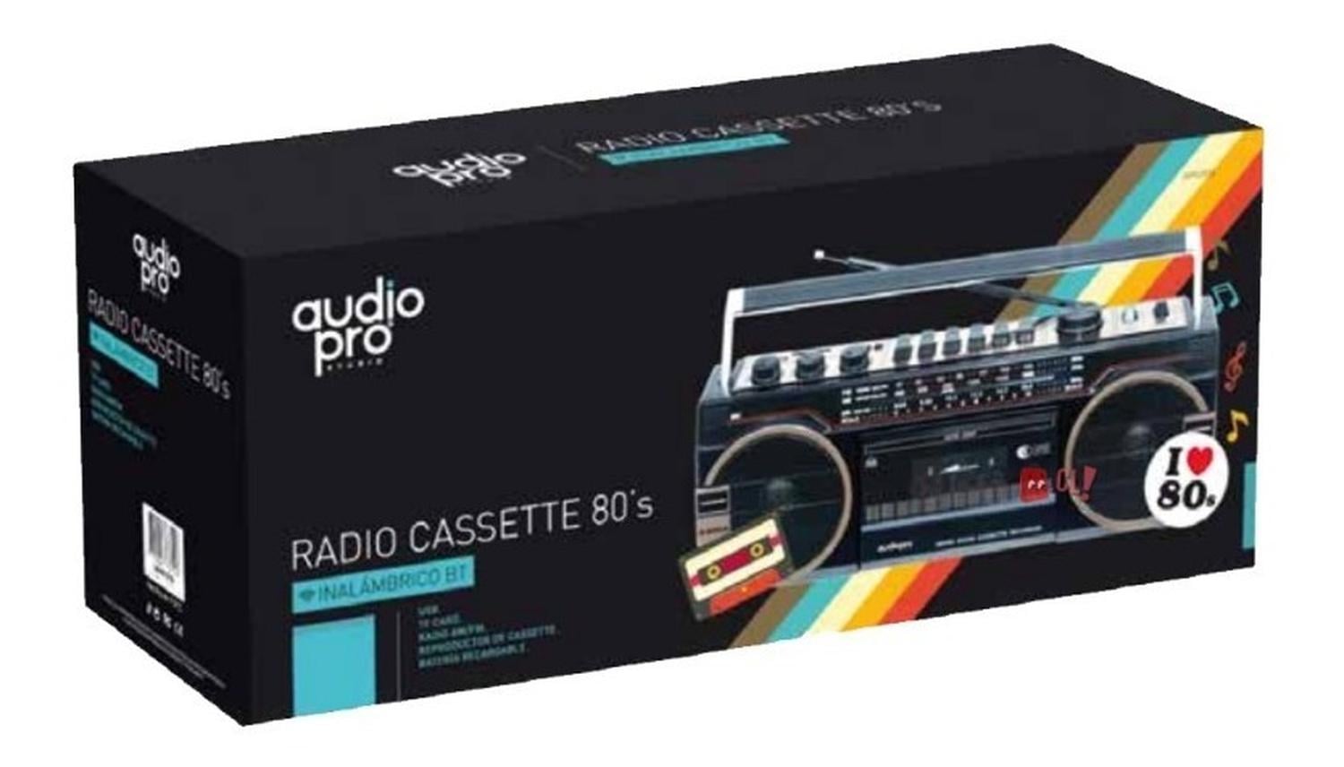 RADIO BLUETOOTH AUDIO PRO X-BASS RETRO CASSETTE 10W PS - 2