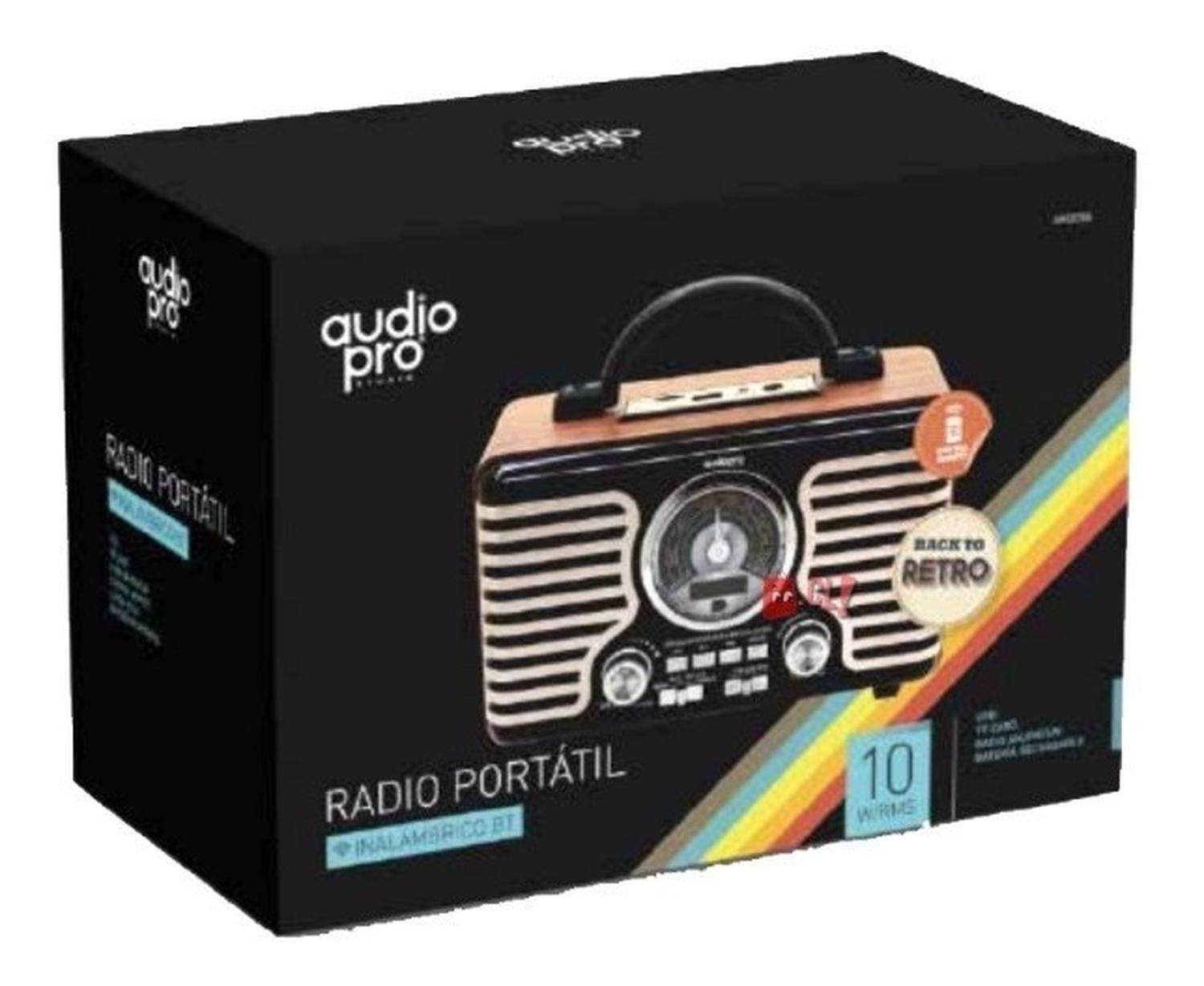RADIO BLUETOOTH AUDIO PRO RETRO PORTÁTIL 10W BACK TO RETRO PS - 2
