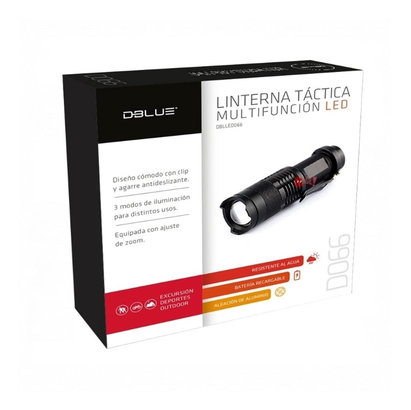 LINTERNA LED TACTICA 350 LUMENES RESISTENTE AL AGUA - PS - 3