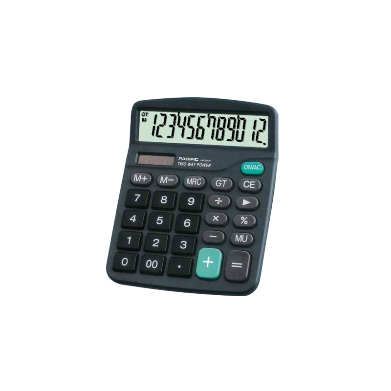 CALCULADORA PACIFIC ELECTRÓNICA 12 DÍGITOS NÚMEROS GRANDES PS - 1
