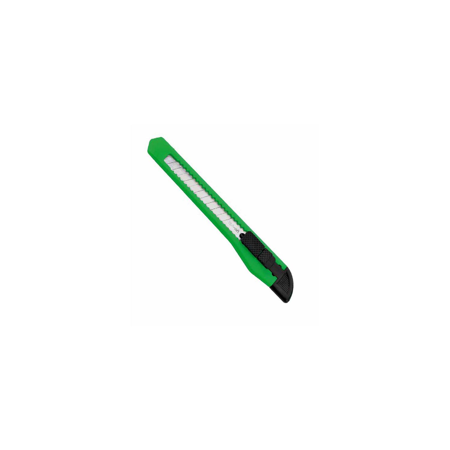 CUCHILLO CARTONERO DE 13CMS CON HOJA DE 9MM COLOR VERDE - PS - 1
