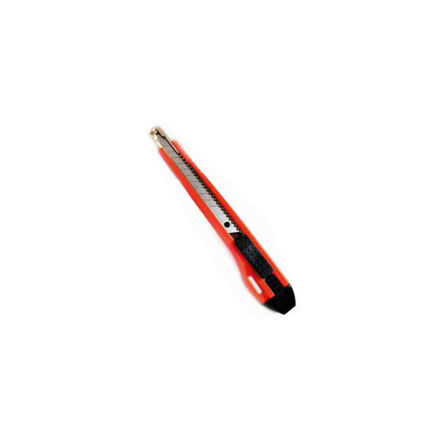 CUCHILLO CARTONERO DE 14CMS CON HOJA DE 9MM COLOR ROJO - PS - 1