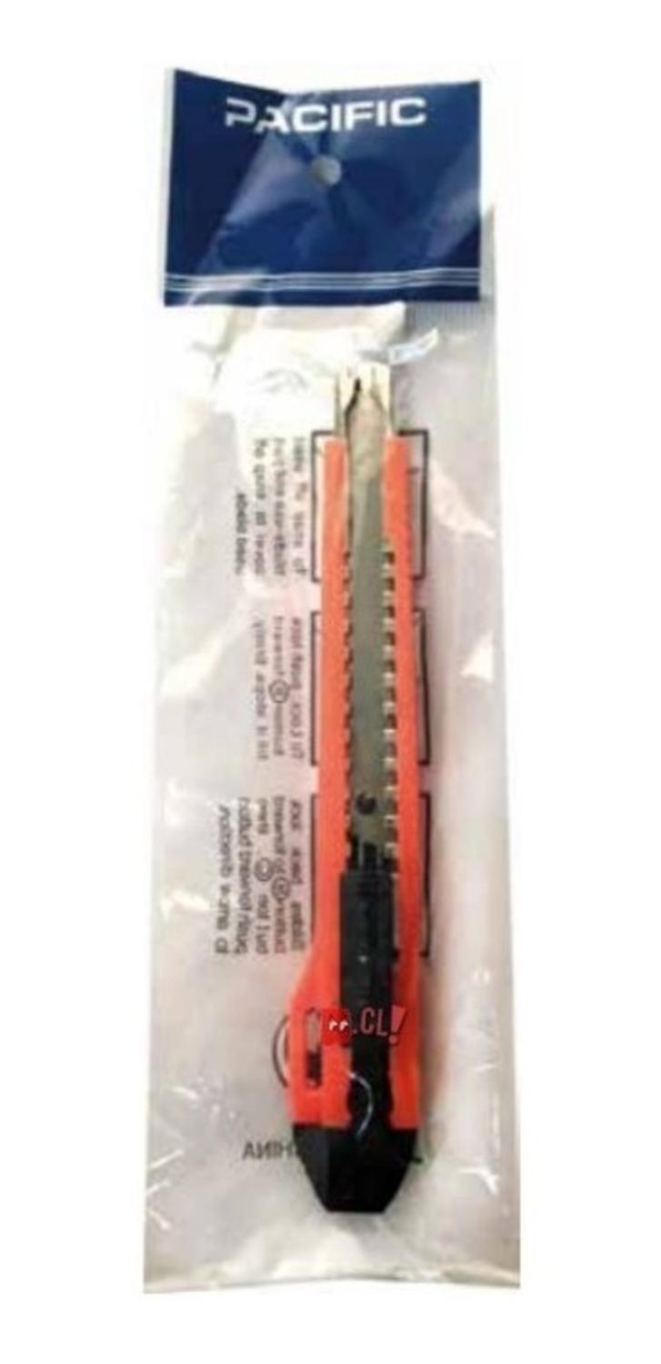 CUCHILLO CARTONERO DE 14CMS CON HOJA DE 9MM COLOR ROJO - PS - 2
