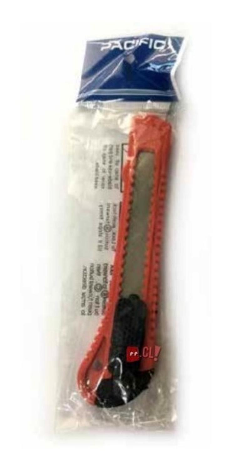 CUCHILLO CARTONERO DE 15CMS CON HOJA DE 18MM COLOR ROJO - PS - 2