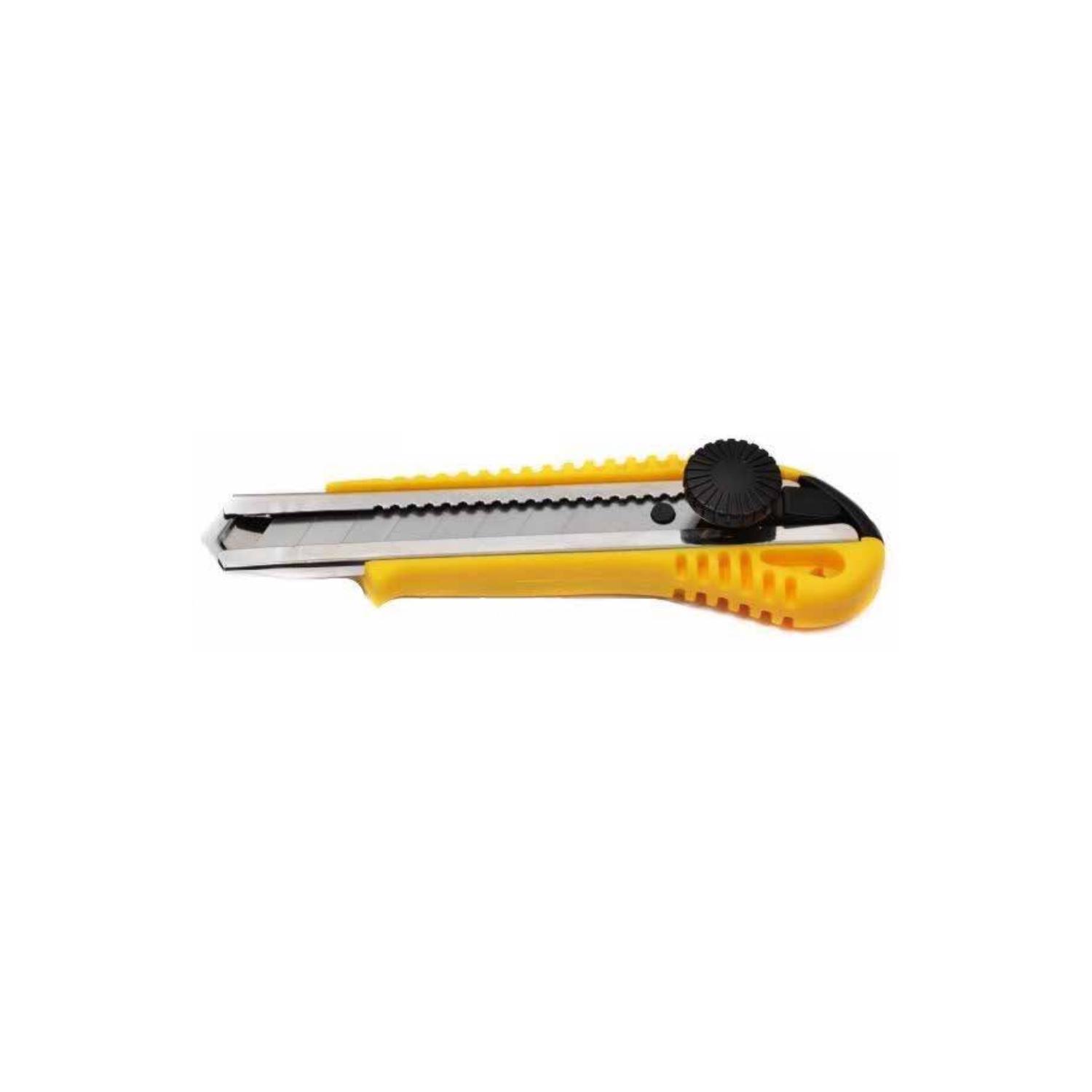 CUCHILLO CARTONERO DE 16CMS CON HOJA DE 18MM AMARILLO - PS - 1