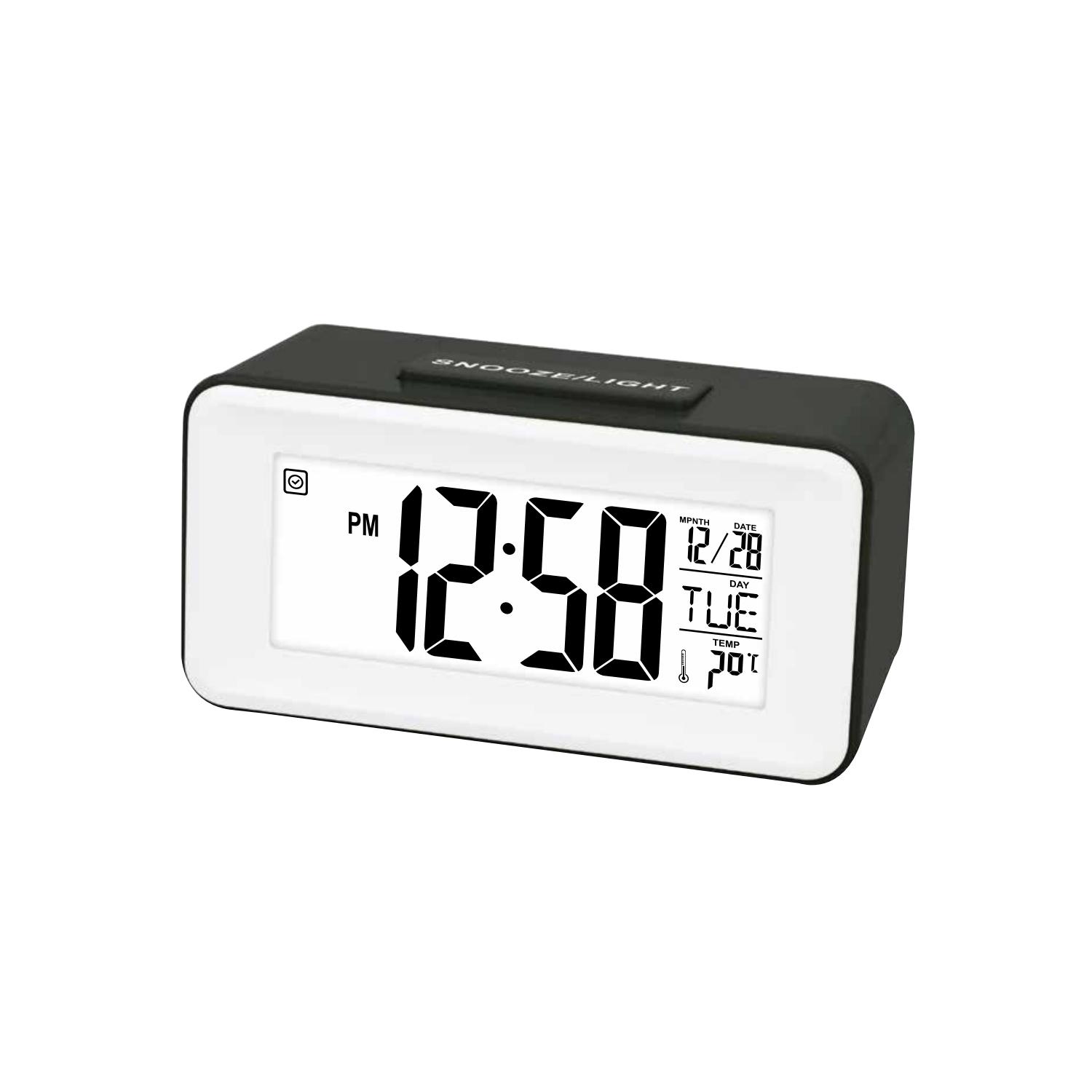 RELOJ DESPERTADOR DIGITAL PANTALLA LCD COLOR NEGRO - PS - 1