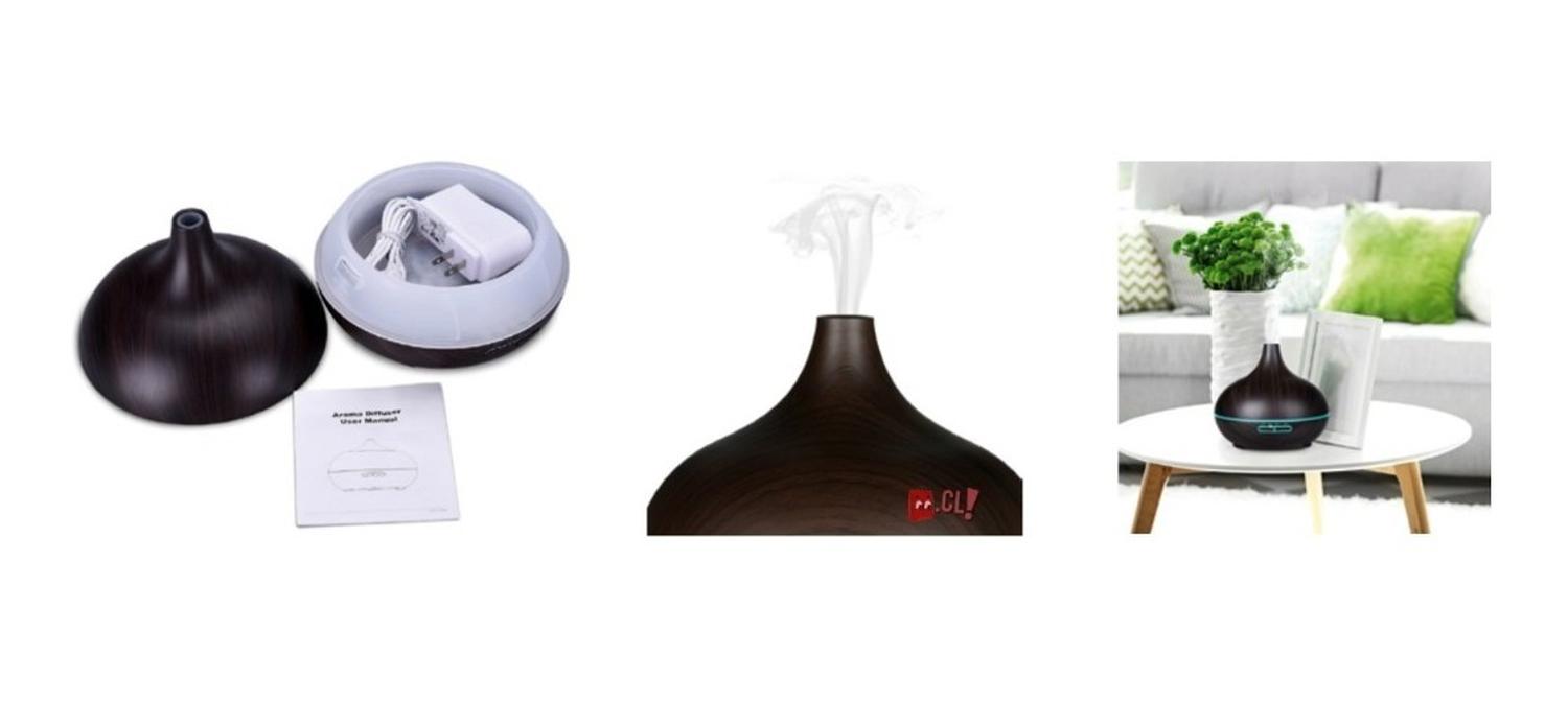 HUMIDIFICADOR Y DIFUSOR DE AROMAS 300ML MADERA OSCURO - PS - 2