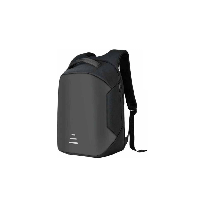MOCHILA ANTIRROBO IMPERMEABLE USB GRIS - PS - 1