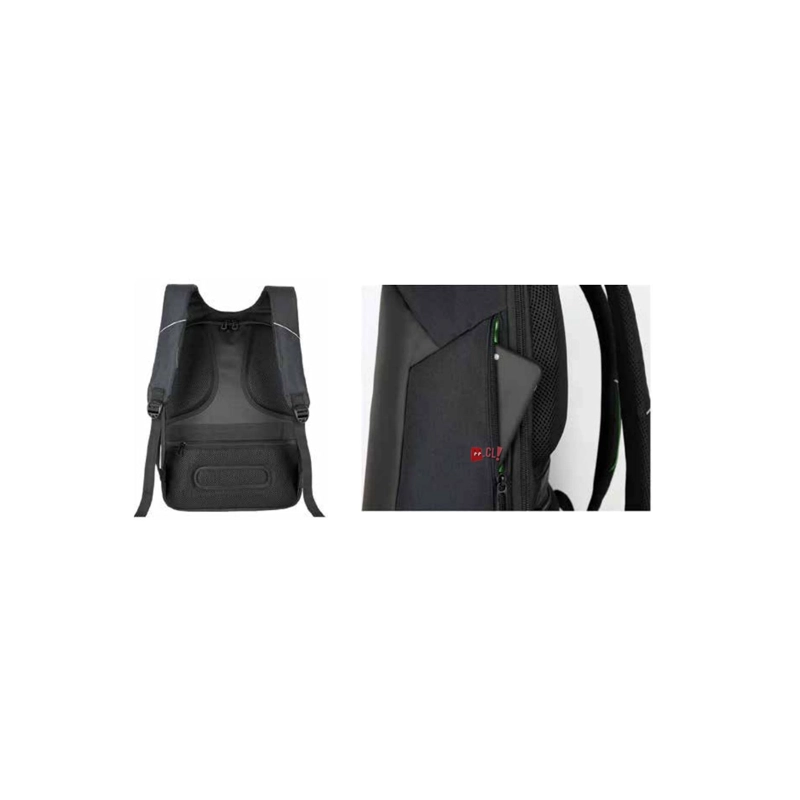 MOCHILA ANTIRROBO IMPERMEABLE USB GRIS - PS - 3