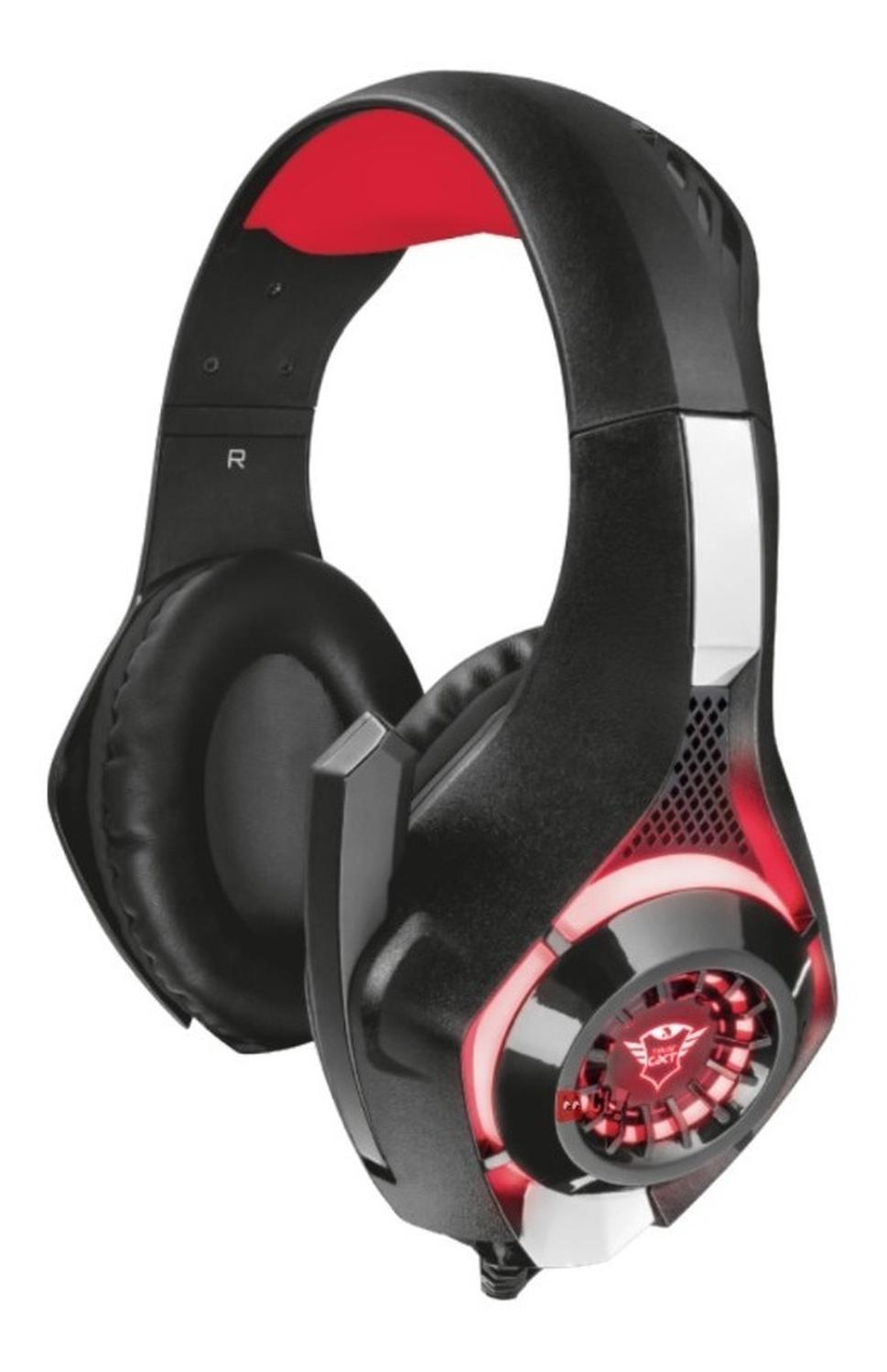 AUDÍFONOS GAMER TRUST HEADSET GXT 313 NERO ILUMINATED LED PS ROJO - 2