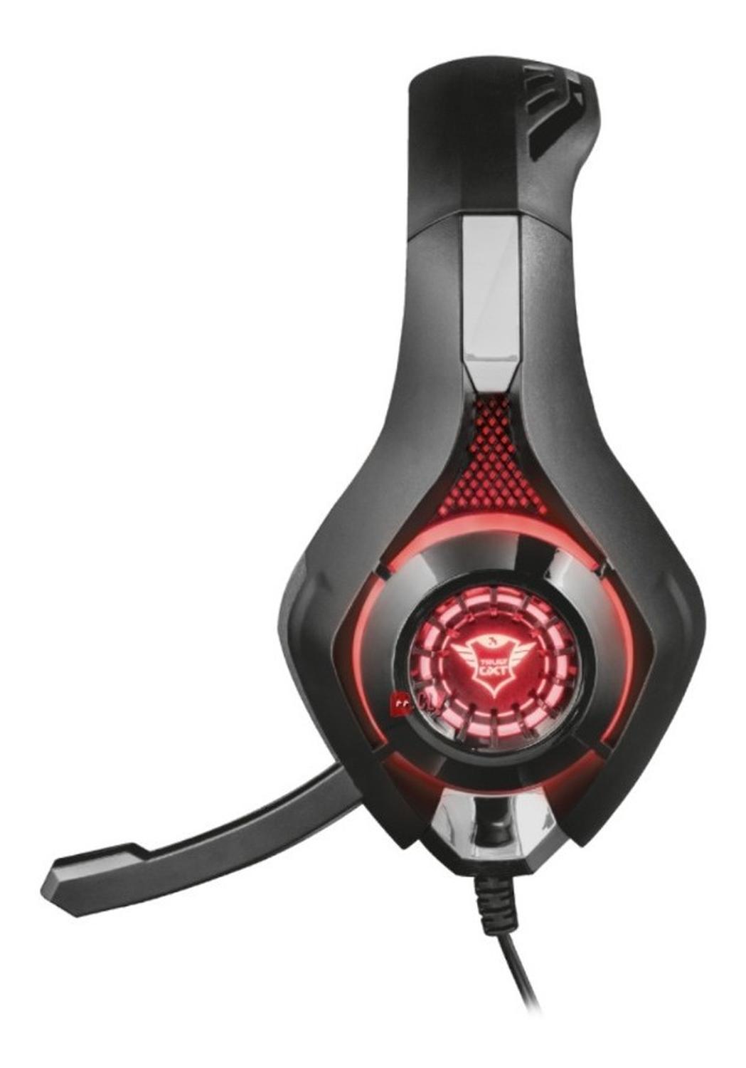 AUDÍFONOS GAMER TRUST HEADSET GXT 313 NERO ILUMINATED LED PS ROJO - 3
