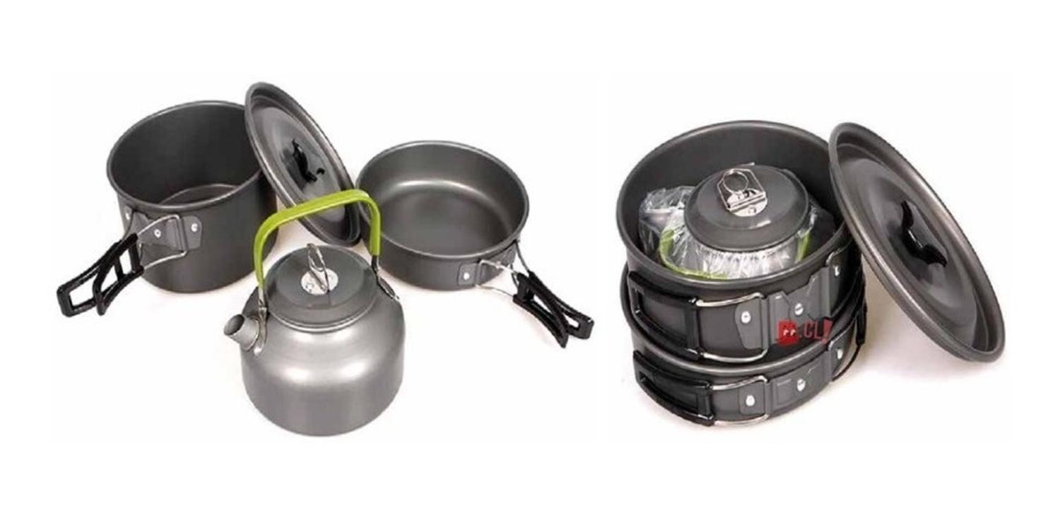 KIT DE COCINA PUNTOSTORE ALUMINIO CAMPING PARA 5 PERSONAS PS - 2