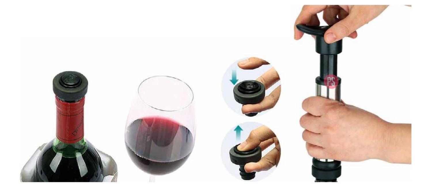 BOMBA SELLADORA DE VINO Y BOTELLAS AL VACÍO - PS - 2