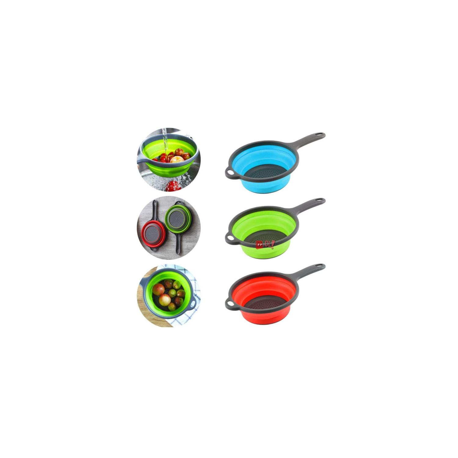 COLADOR DE SILICONA PLEGABLE CON MANGO - PS - 4