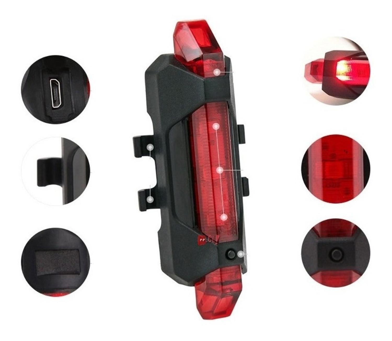 LUZ LED PUNTOSTORE PARA BICICLETAS SEGURIDAD RECARGABLE 50 LÚMENES PS - 2