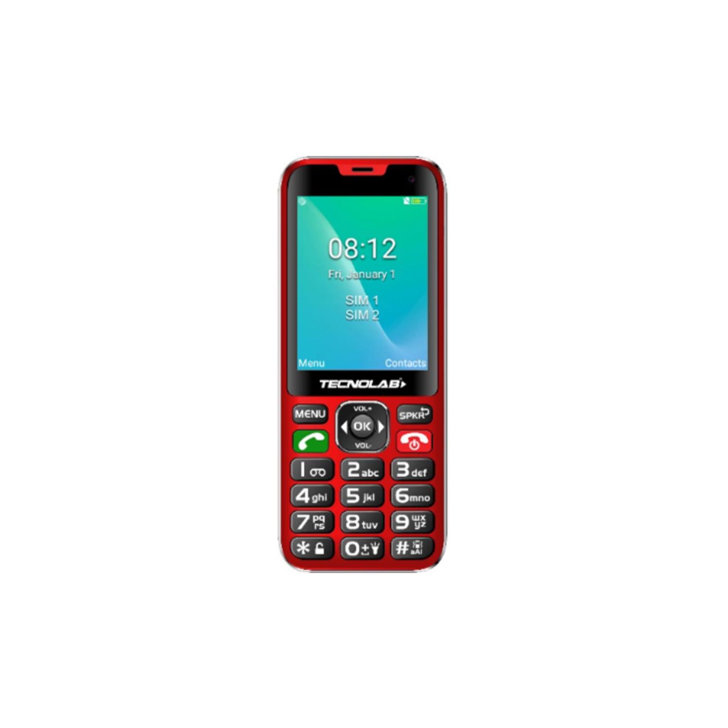 CELULAR TECNOLAB SENIOR 4G DUAL SIM COLOR ROJO - PS - 1