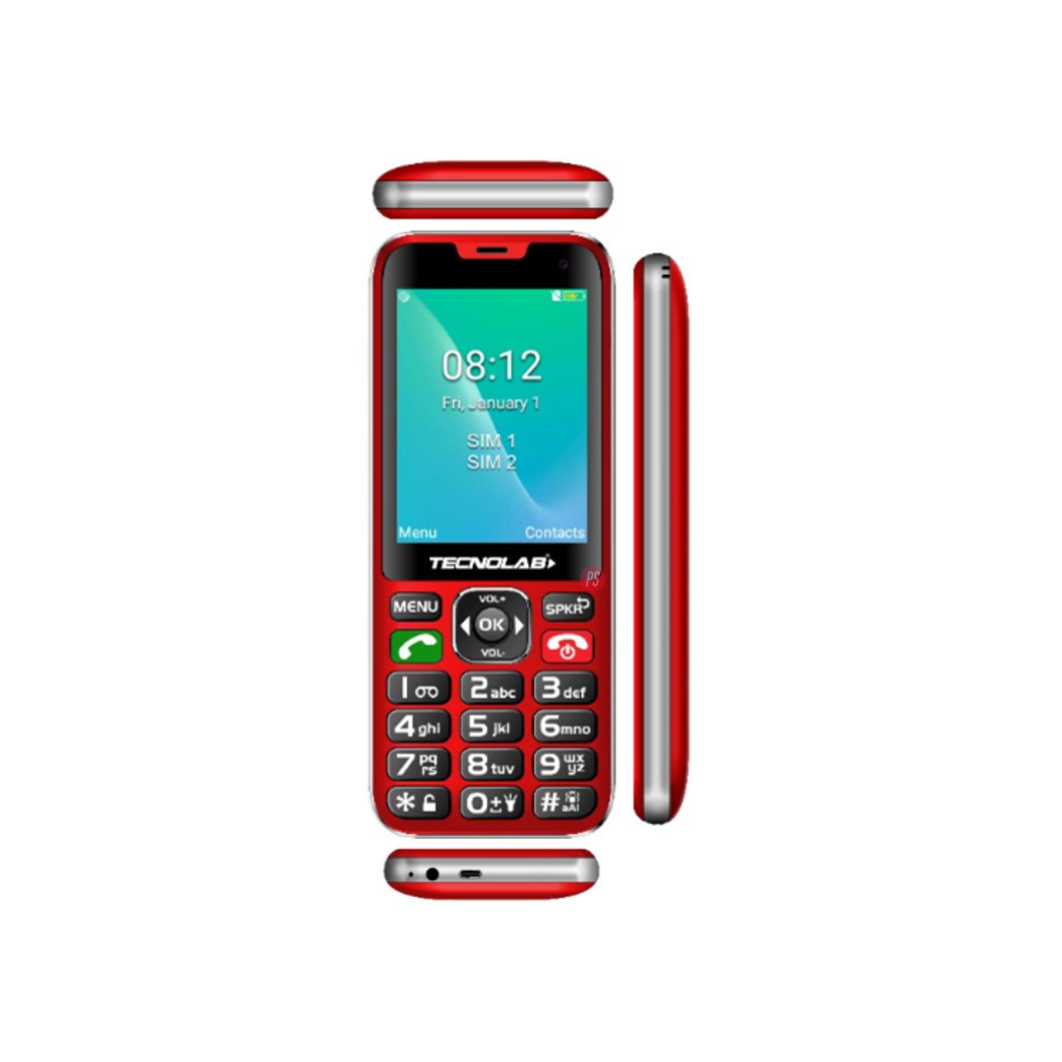 CELULAR TECNOLAB SENIOR 4G DUAL SIM COLOR ROJO - PS - 3