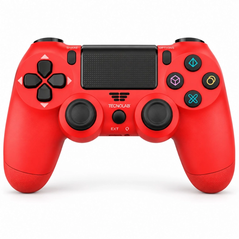 JOYSTICK PS4 TECNOLAB PLAYSTATION 4 TOUCHPAD BLUETOOTH ROJO PS - 1