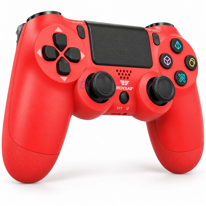 JOYSTICK PS4 TECNOLAB PLAYSTATION 4 TOUCHPAD BLUETOOTH ROJO PS - 3
