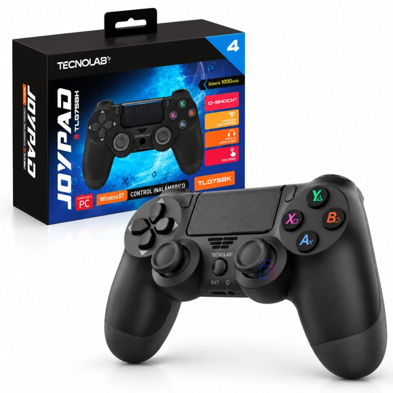 JOYSTICK PS4 TECNOLAB PLAYSTATION 4 TOUCHPAD BLUETOOTH NEGRO PS - 4