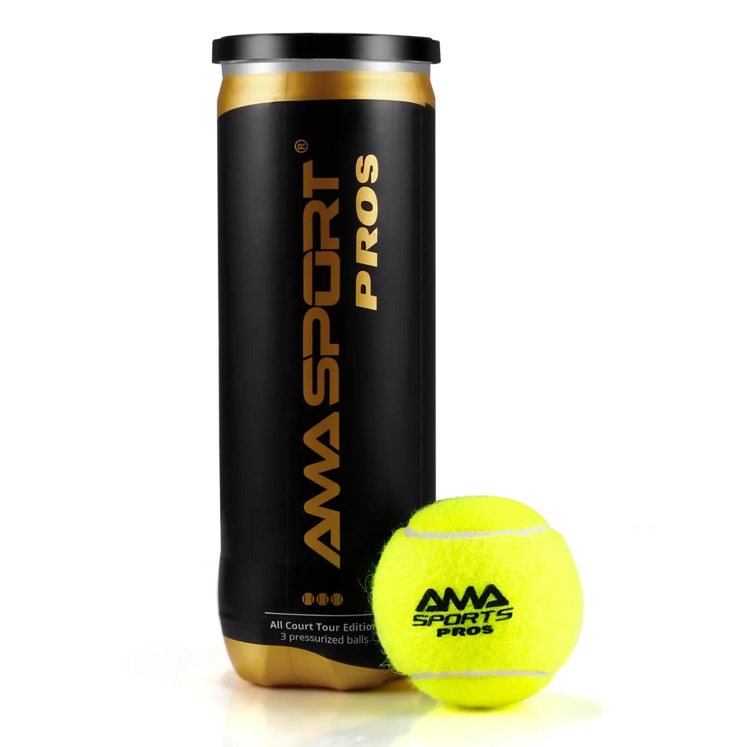 PELOTAS PARA PÁDEL PUNTOSTORE CAUCHO 3 UNIDADES AMA SPORT PROS PS - 1