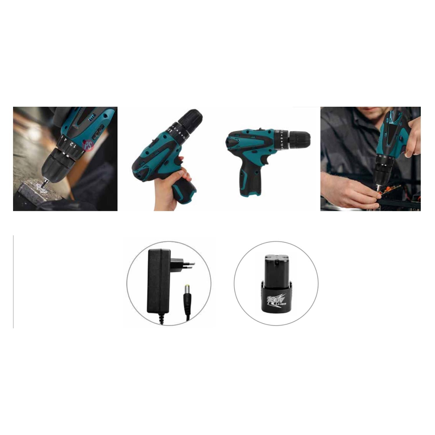 TALADRO ATORNILLADOR PUNTOSTORE INALÁMBRICO 230 W - PS - 2