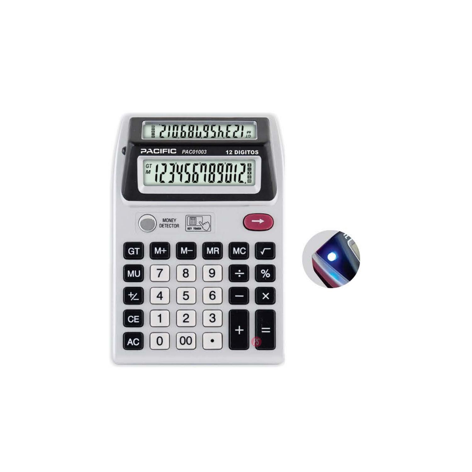 CALCULADORA PACIFIC 12 DÍGITOS CON DOBLE PANTALLA DE PS - 2