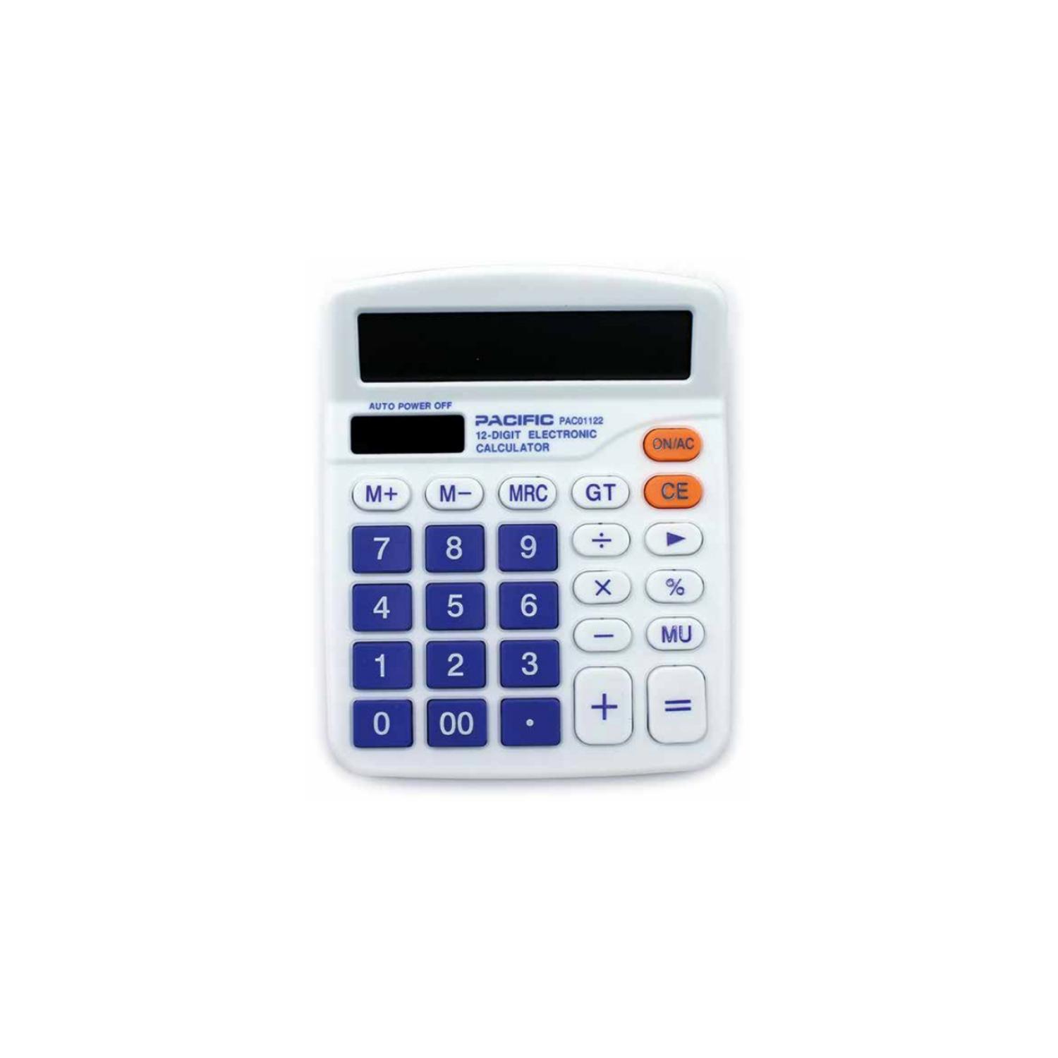 CALCULADORA PACIFIC ELECTRÓNICA 12 DÍGITOS AZUL PS - 1