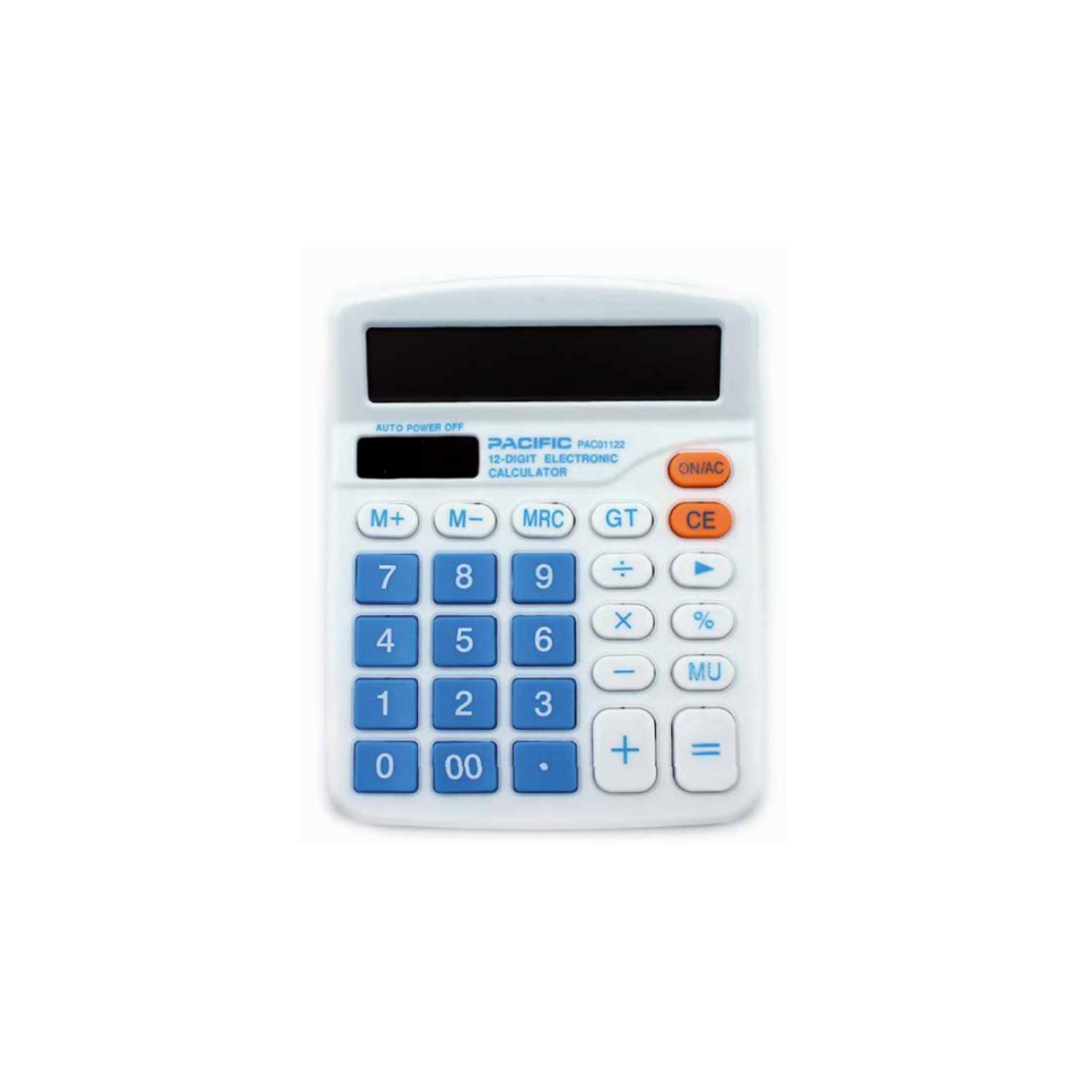 CALCULADORA PACIFIC ELECTRÓNICA 12 DÍGITOS CELESTE PS - 1