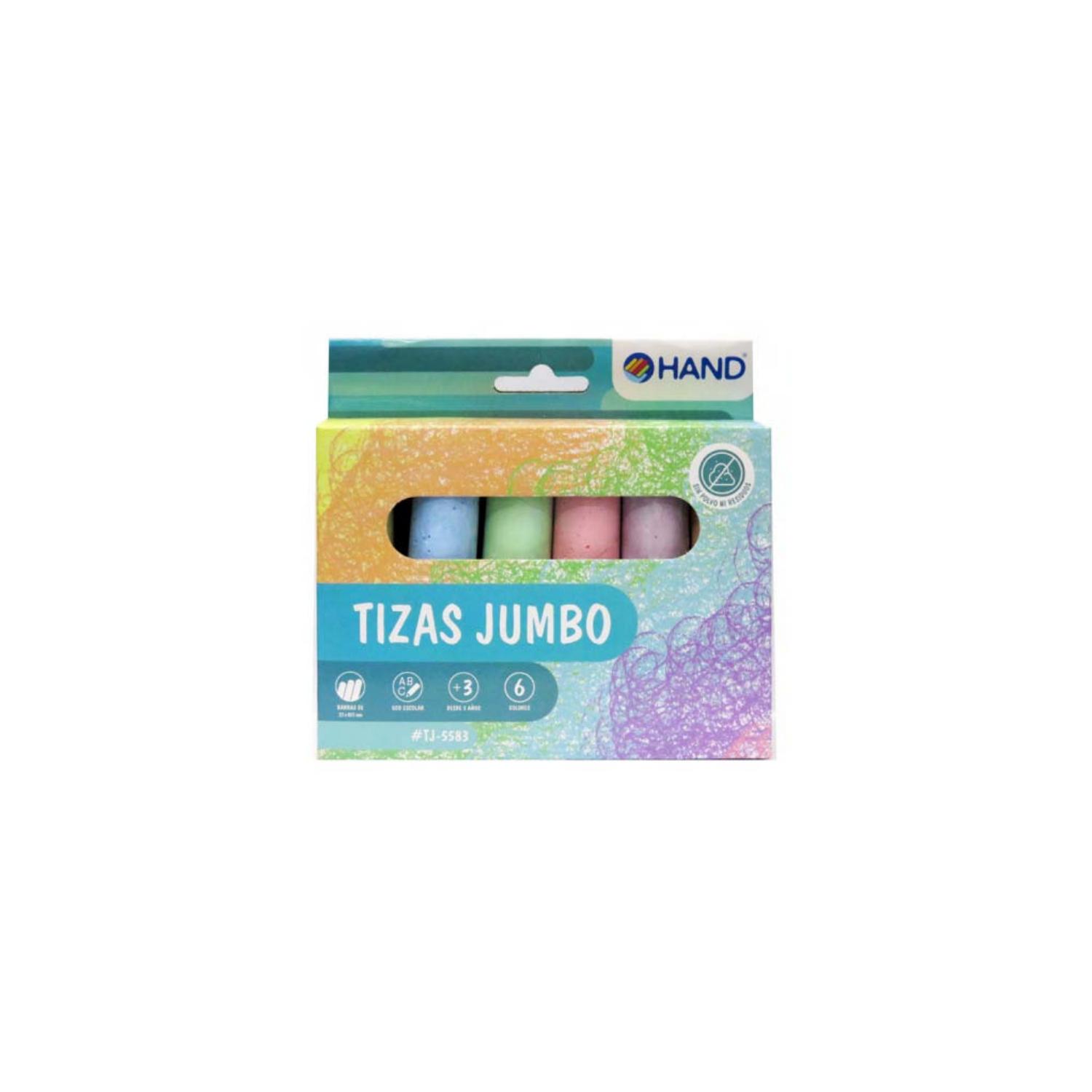 TIZAS PIZARRA JUMBO 6 UNIDADES CON 6 COLORES - PS - 1