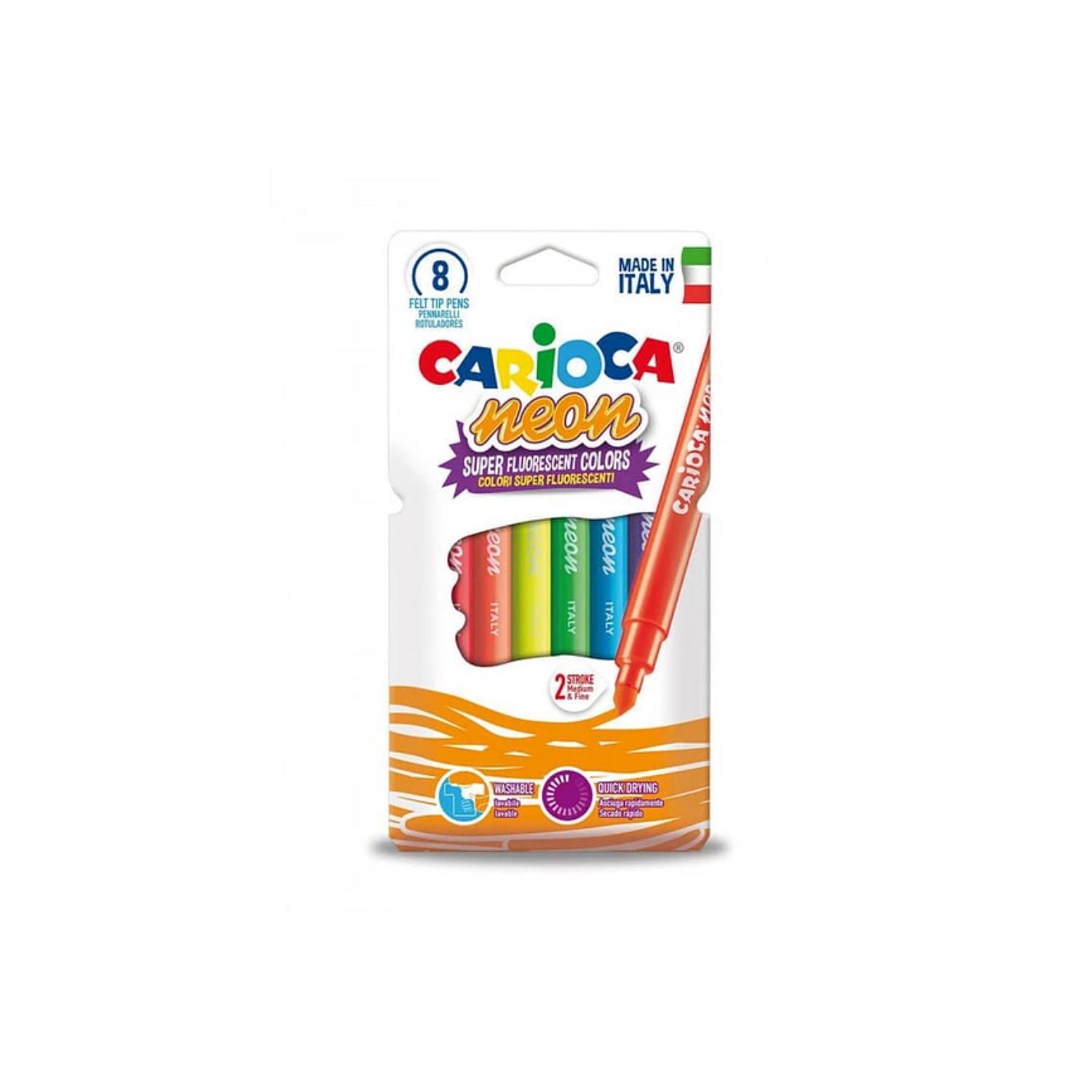 PLUMONES NEÓN CAJA 8 COLORES CARIOCA - 1