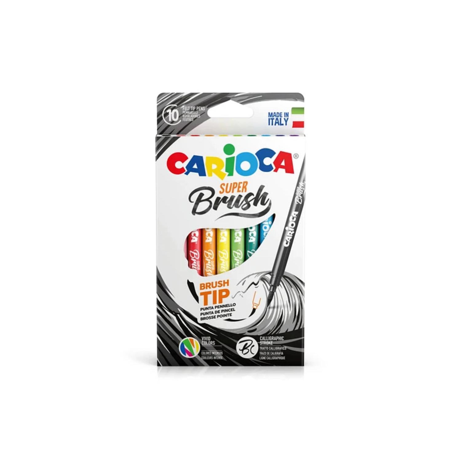 PLUMONES CARIOCA SUPER BRUSH 10 COLORES PS - 1
