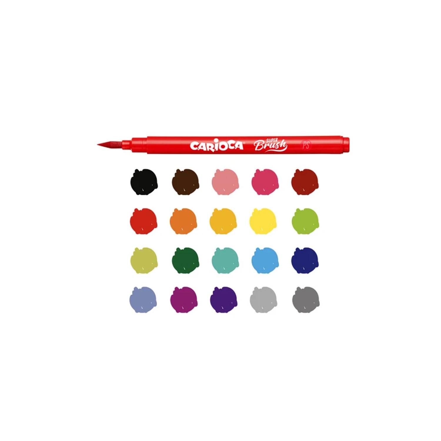 PLUMONES CARIOCA SUPER BRUSH 20 COLORES - 3