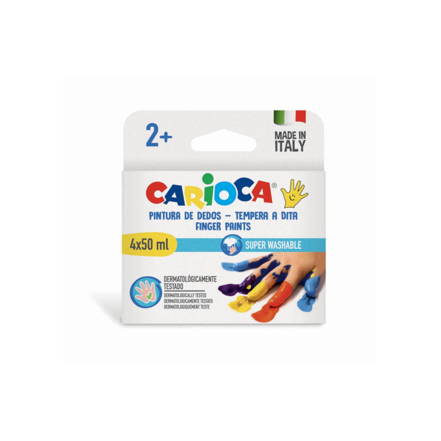 TEMPERAS CARIOCA PARA PINTAR CON DEDOS 4 COLORES PS - 1