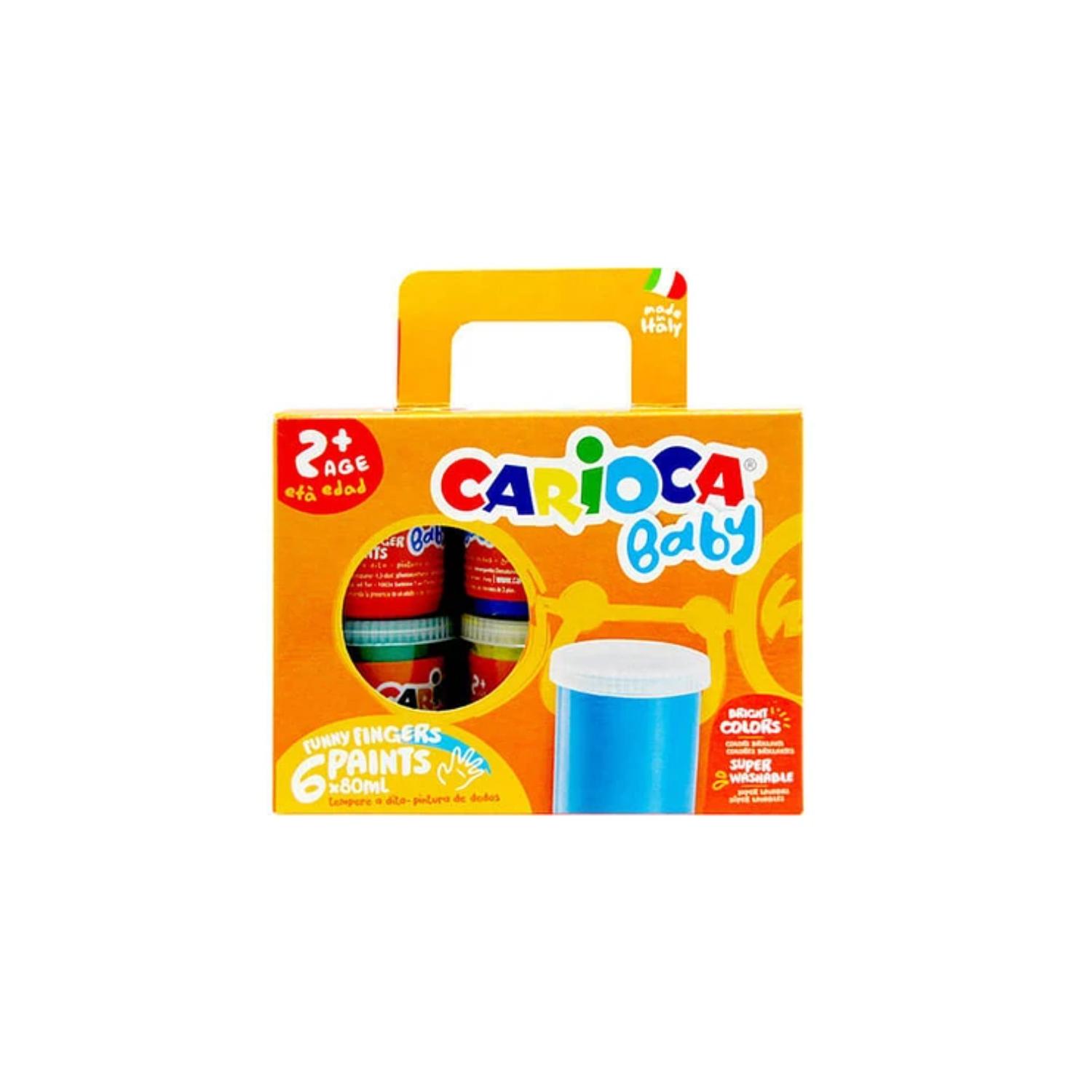 TEMPERAS CARIOCA PARA PINTAR CON DEDOS 6 COLORES PS - 1