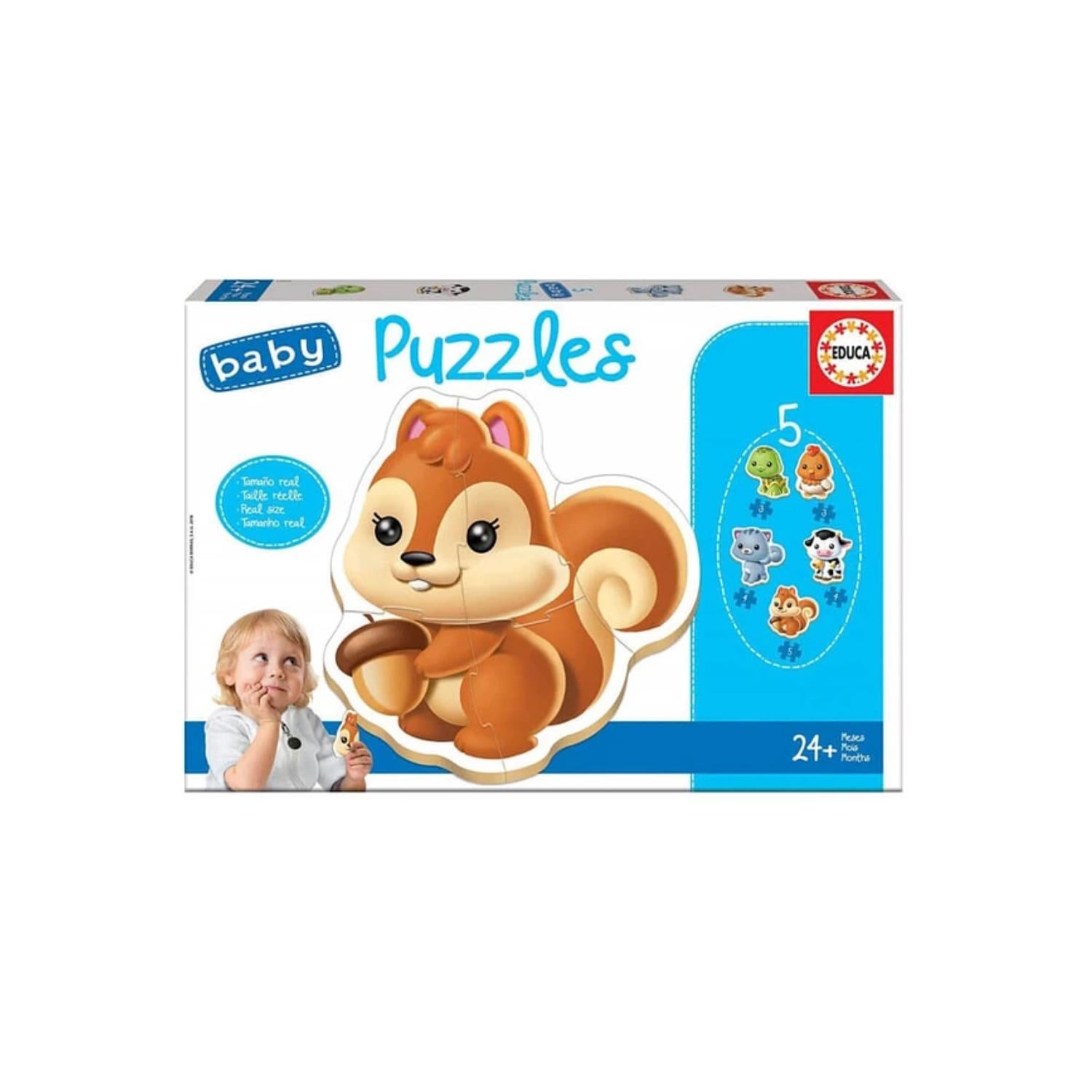 PUZZLE INFANTIL 3 A 5 PIEZAS DISEÑO 5 ANIMALES - PS - 1