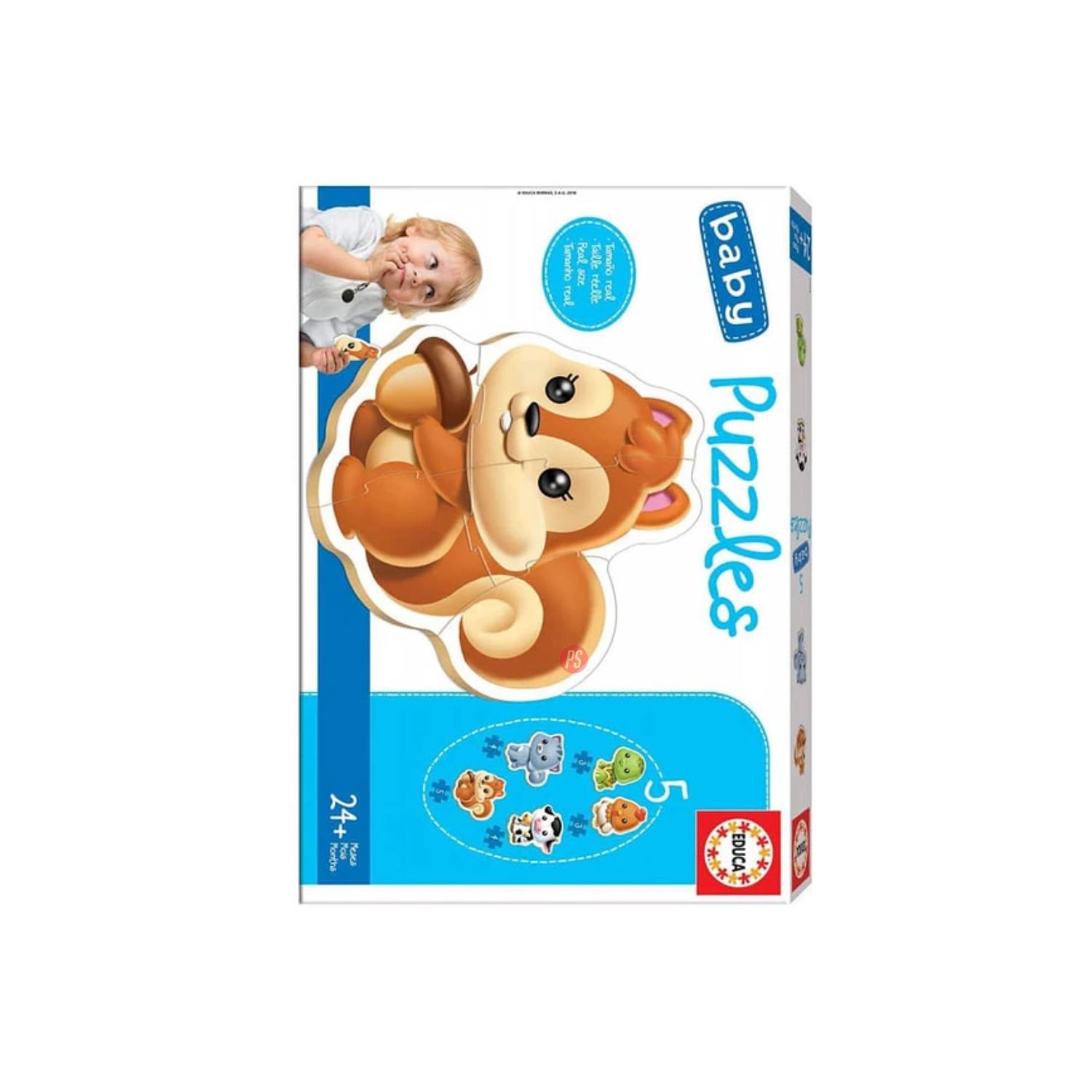 PUZZLE INFANTIL 3 A 5 PIEZAS DISEÑO 5 ANIMALES - PS - 2