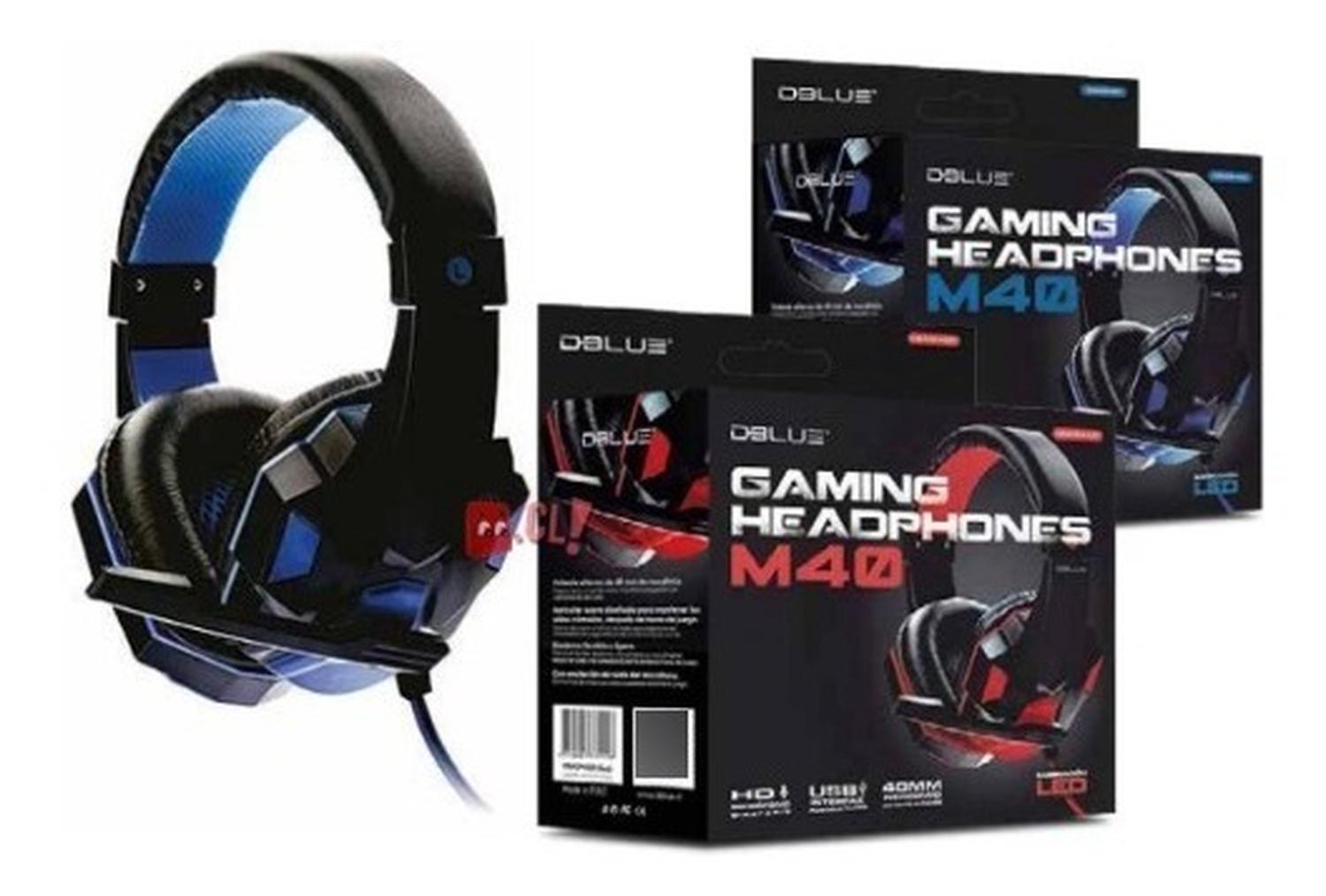 AUDÍFONOS GAMER CON LED AZUL CONECTOR 3,5MM AUDIO Y MIC - PS - 3