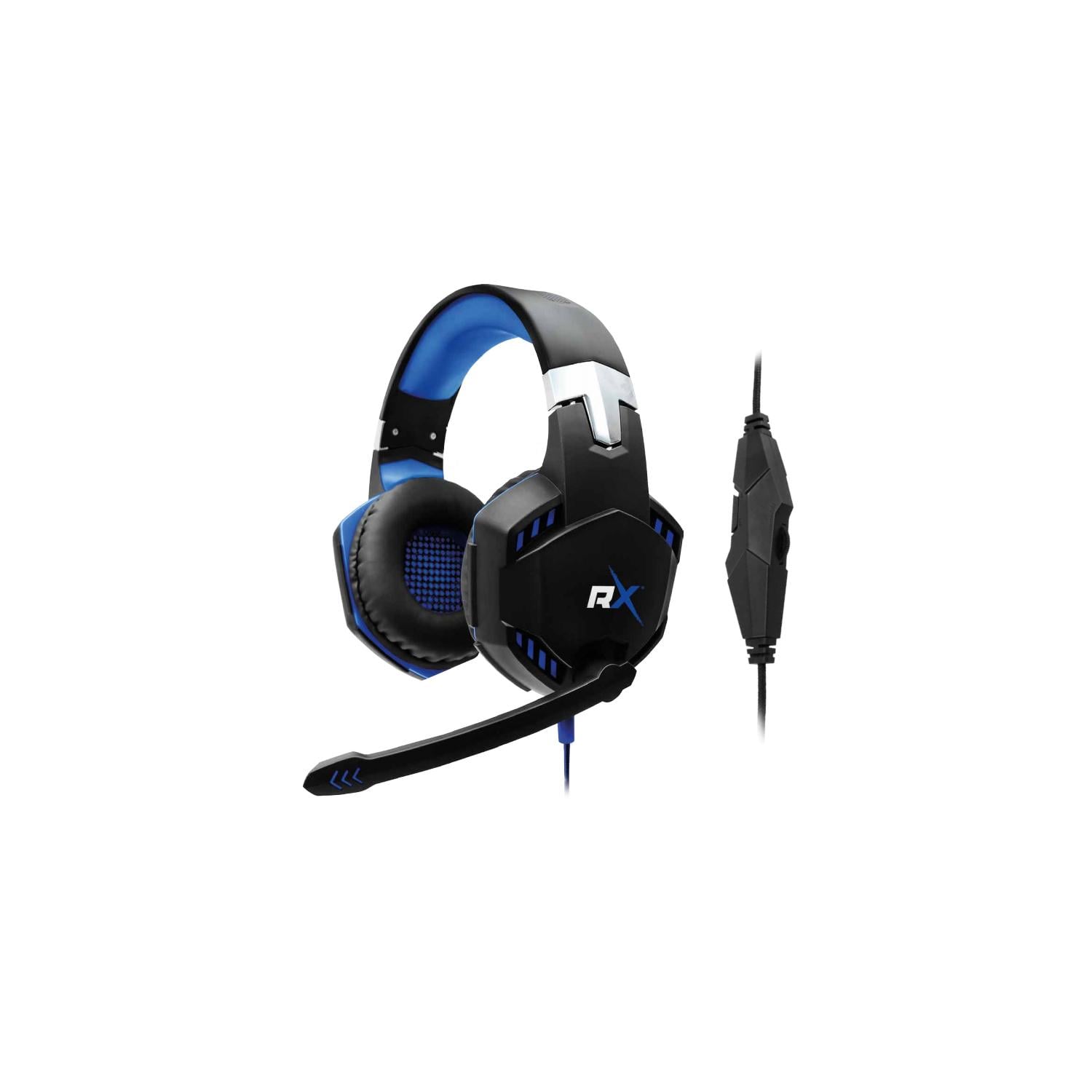 AUDÍFONOS GAMER CONEXIÓN 3,5MM Y USB LUZ LED AZUL - PS - 1