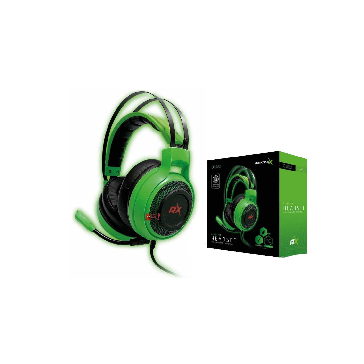 AUDÍFONOS GAMER CONECTOR 3,5MM Y USB CON LUZ LED VERDE - PS - 2