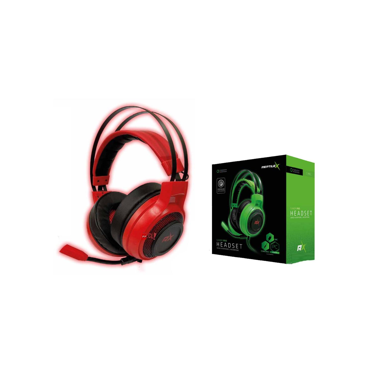 AUDÍFONOS GAMER CONECTOR 3,5MM Y USB CON LUZ LED ROJO - PS - 2