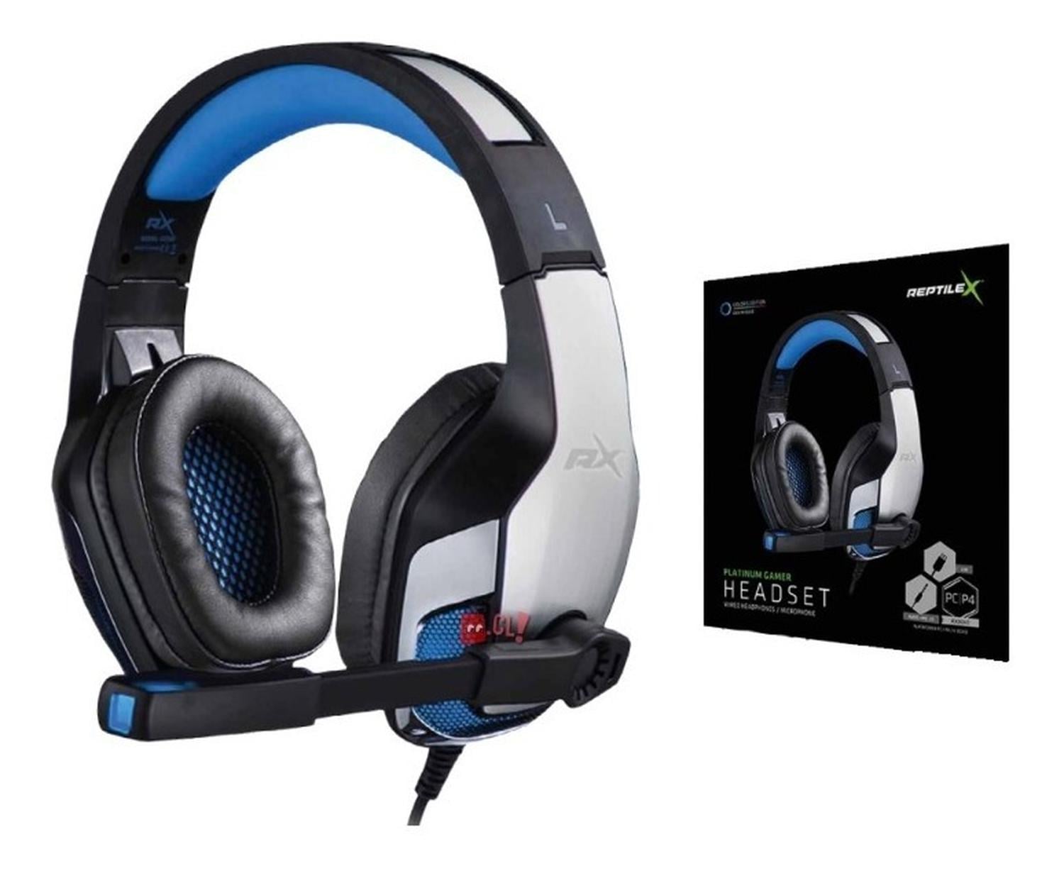 AUDÍFONOS PLATINUM GAMER CONECTOR 3,5MM Y USB LED AZUL - PS - 2